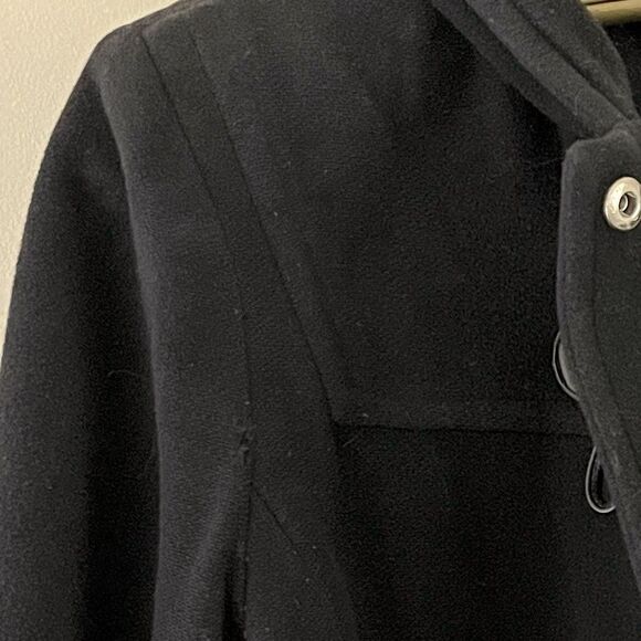 Michael Kors Black Wool Pea Coat Toggle Hood | Size 6 - Picture 11 of 11